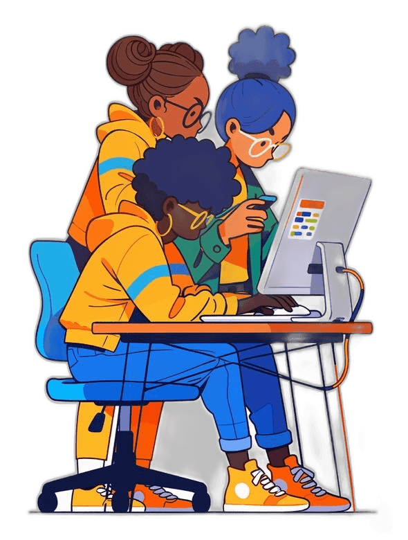 Équipe travaillant ensemble sur un suivi de formation, illustration Clairform