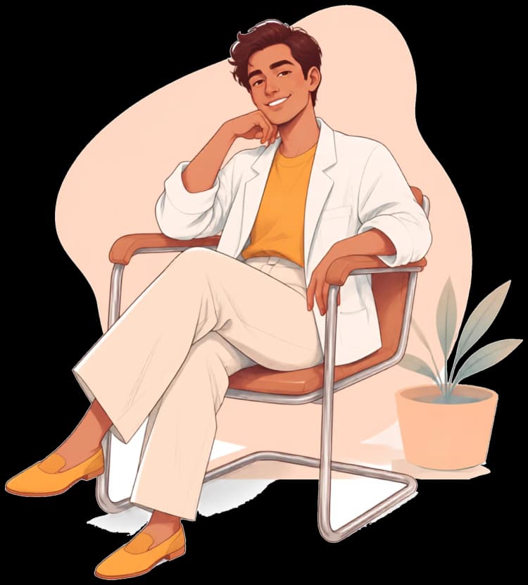 Formateur confiant, illustration éditoriale Clairform